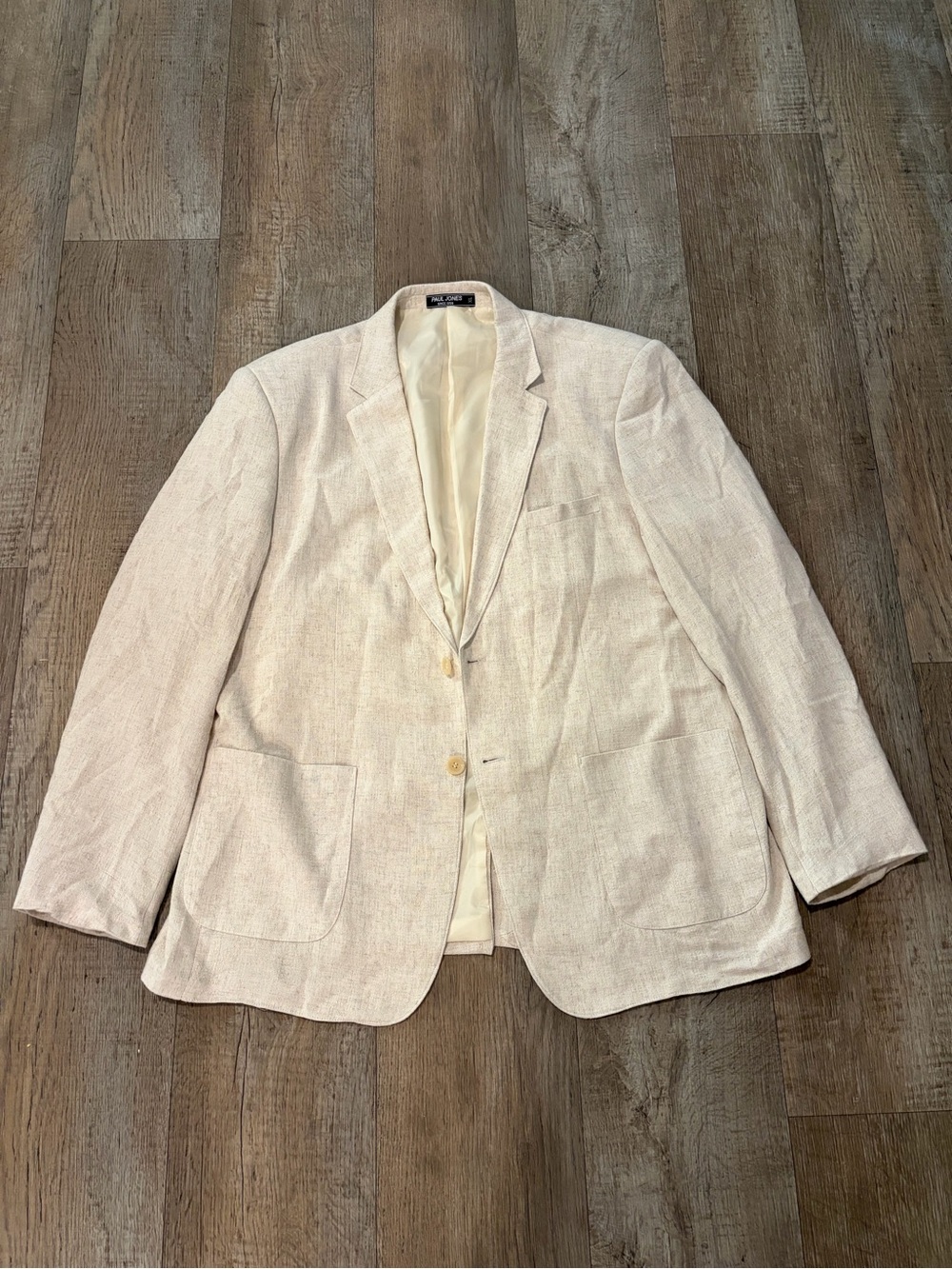 Men's Paul Jones Cream Linen Blend Blazer Suit Jacket Size XXL Lightweight